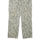 YOU Mens Cotton Blend Grey Camouflage Regular Cargo Trousers W34 L32 Belted