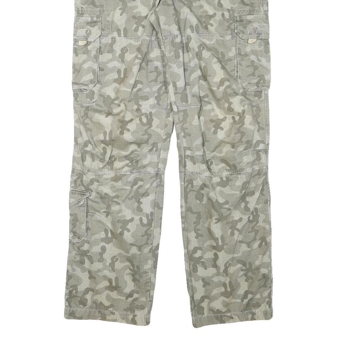 YOU Mens Cotton Blend Grey Camouflage Regular Cargo Trousers W34 L32 Belted