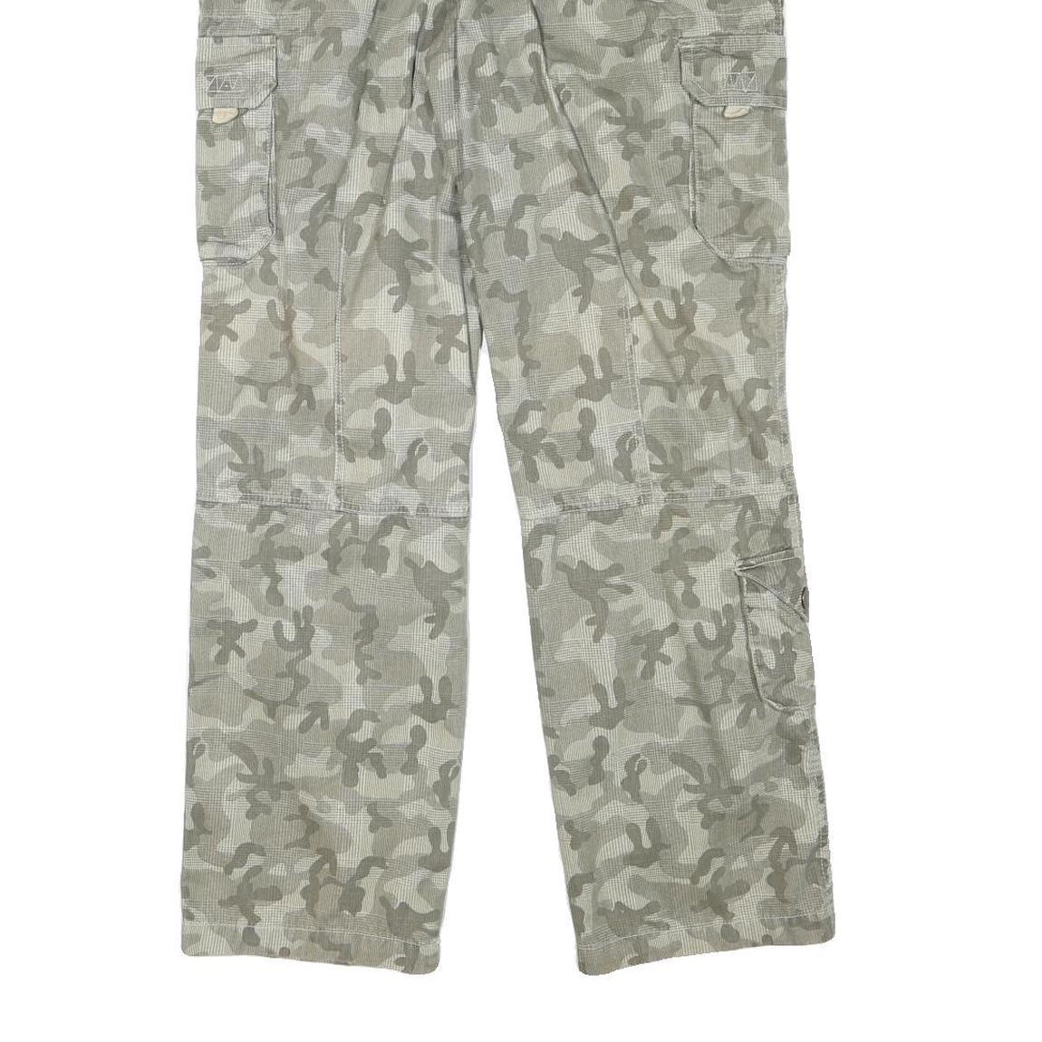 YOU Mens Cotton Blend Grey Camouflage Regular Cargo Trousers W34 L32 Belted
