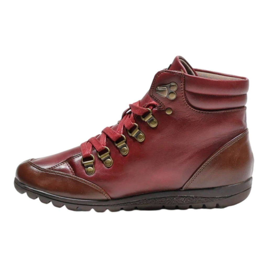 V&D Lace-Up Boots Maroon Leather Womens UK 4