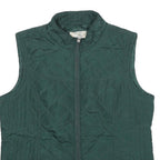 RELATIVITY Womens Green Quilted Jacket L Polyester Zip Sleeveless Classic