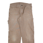 DICKIES Mens Regular Fit Workwear Beige Denim Jeans W32 L30 Durable Cotton Blend