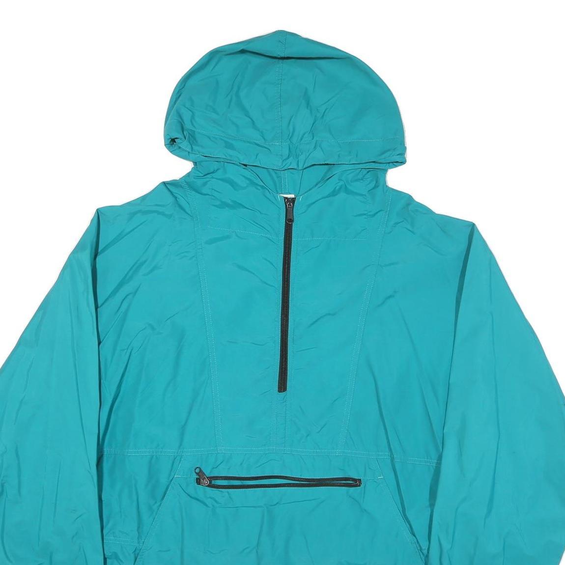 LL BEAN Mens Blue Outdoor Jacket XL Polyester Blend Zip Hooded Plain Windbreaker