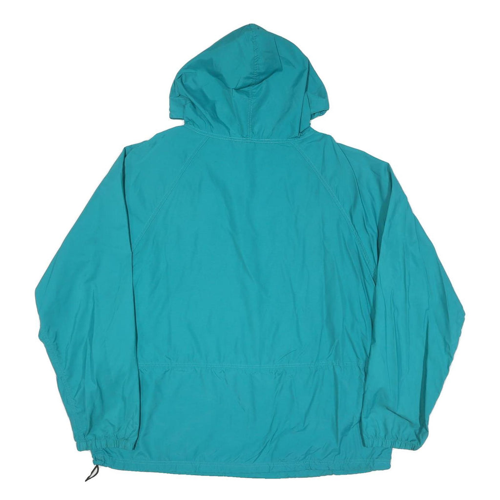 LL BEAN Mens Blue Outdoor Jacket XL Polyester Blend Zip Hooded Plain Windbreaker