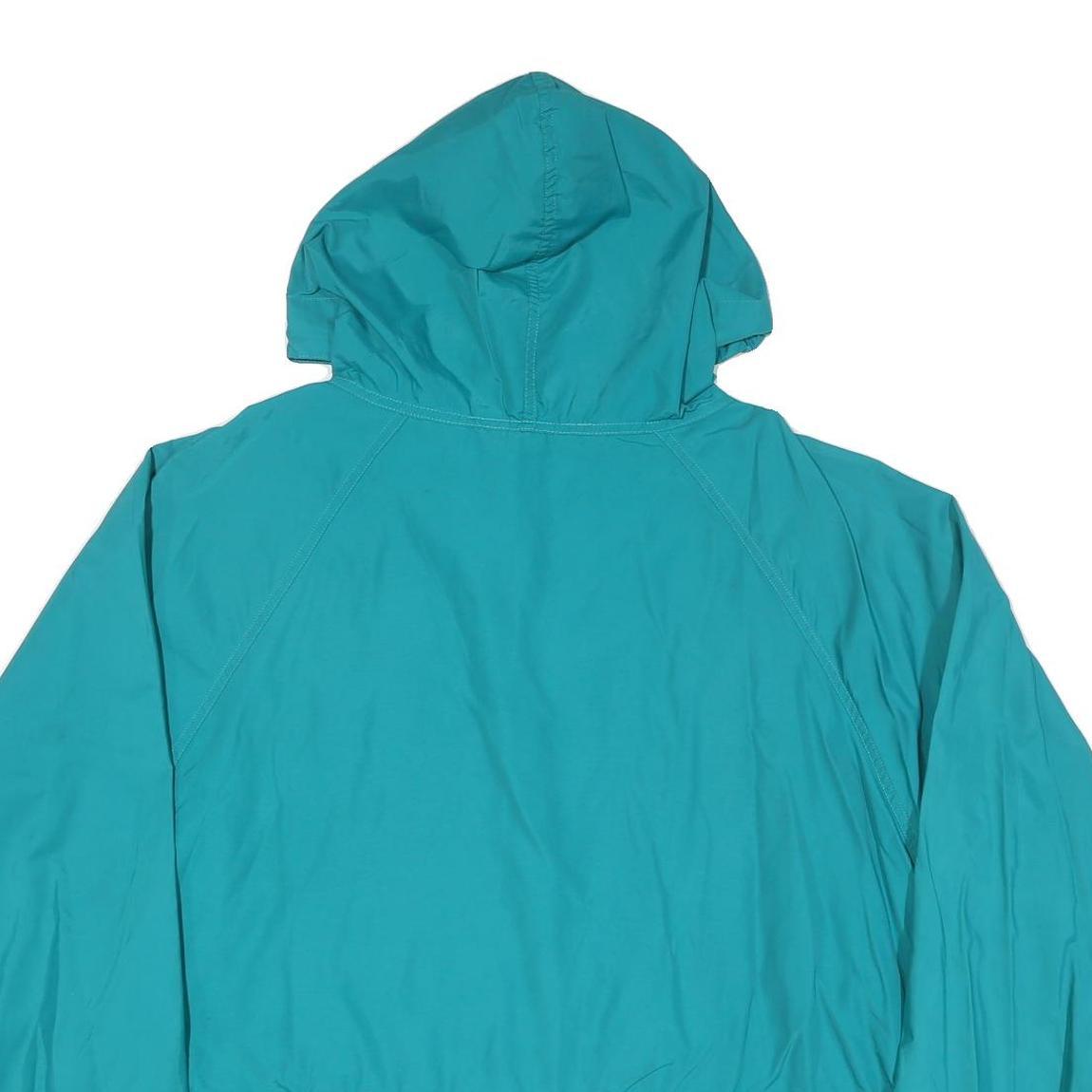 LL BEAN Mens Blue Outdoor Jacket XL Polyester Blend Zip Hooded Plain Windbreaker