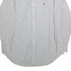 RALPH LAUREN Mens Blue & White Striped Cotton Shirt M Classic Polo Button Down