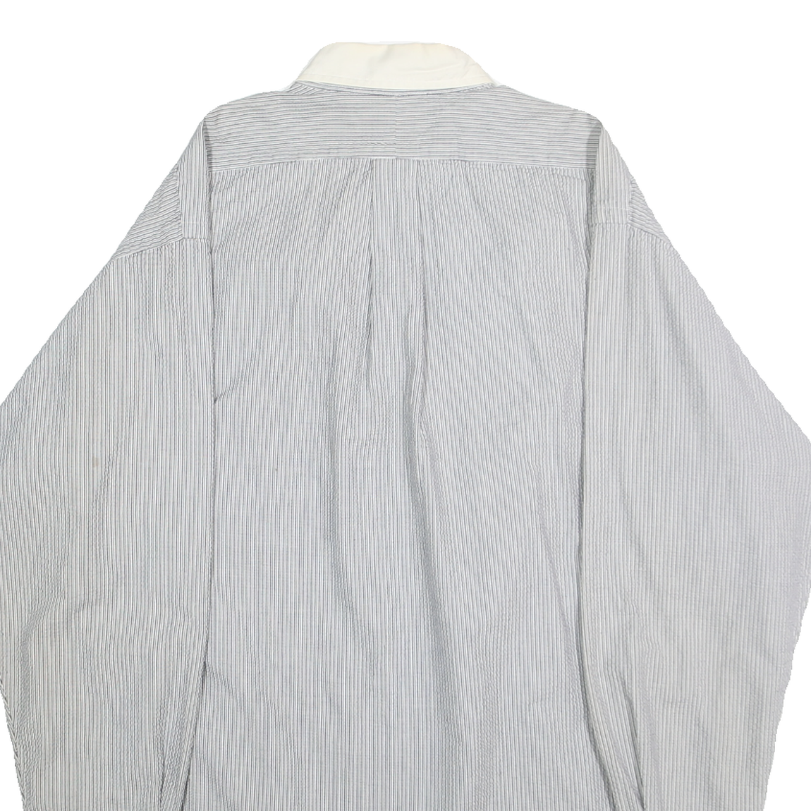 RALPH LAUREN Mens Blue & White Striped Cotton Shirt M Classic Polo Button Down