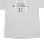 GILDAN Mens Grey Helena Husky Baseball T-Shirt L Short Sleeve Crew Neck Cotton