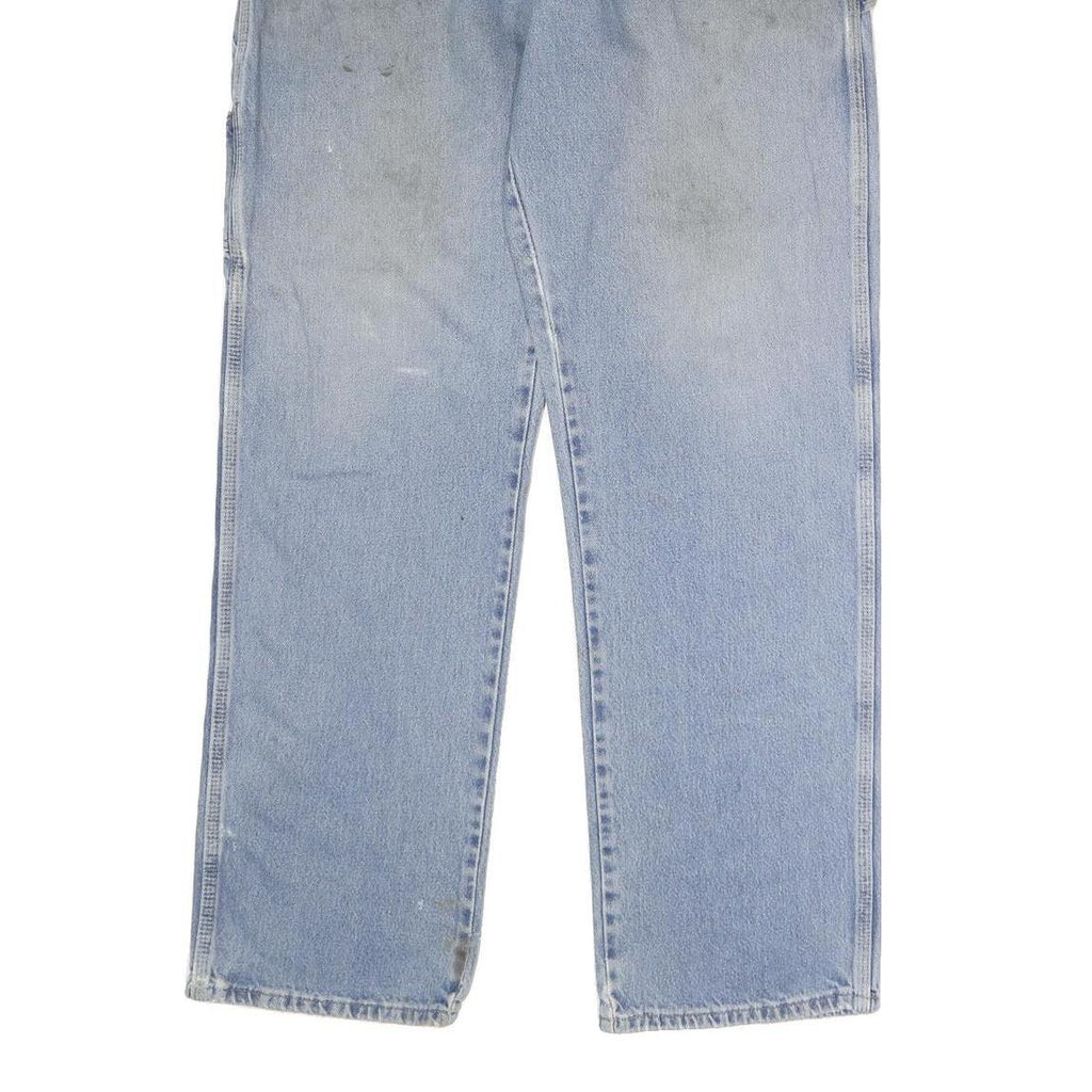 DICKIES Mens Jeans Blue Regular Straight Denim Medium W38 L34 Workwear Zip