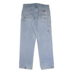 DICKIES Mens Jeans Blue Regular Straight Denim Medium W38 L34 Workwear Zip