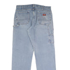 DICKIES Mens Jeans Blue Regular Straight Denim Medium W38 L34 Workwear Zip