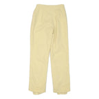 Womens Cream Wool Regular Fit Straight Leg Trousers W22 L25 Zip Closure