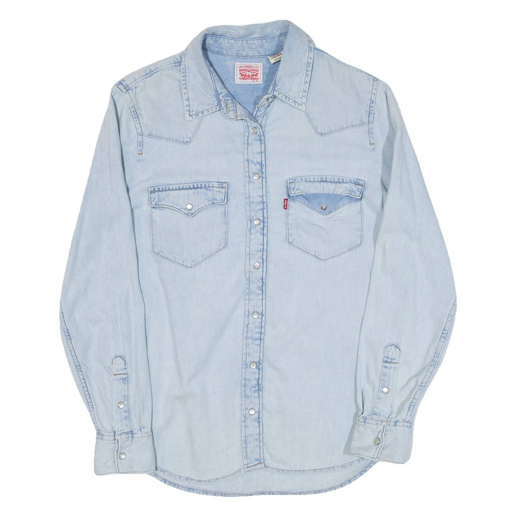 LEVI'S Womens Denim Shirt Blue Long Sleeve XS