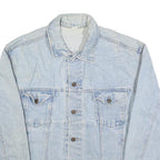 Mens Light Blue Denim Cotton Button Jacket XL Casual Vintage Style