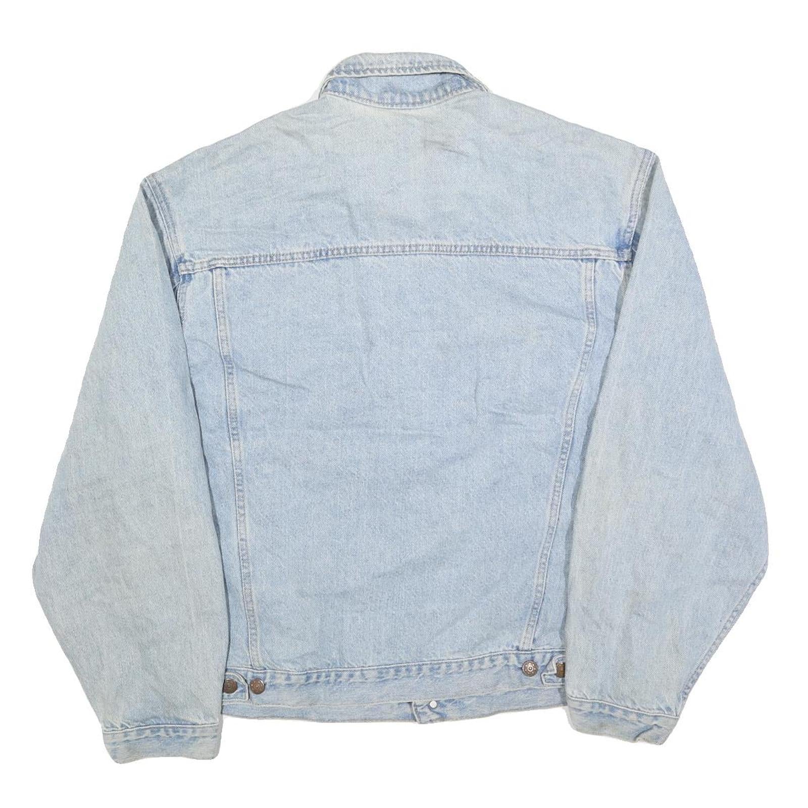 Mens Light Blue Denim Cotton Button Jacket XL Casual Vintage Style