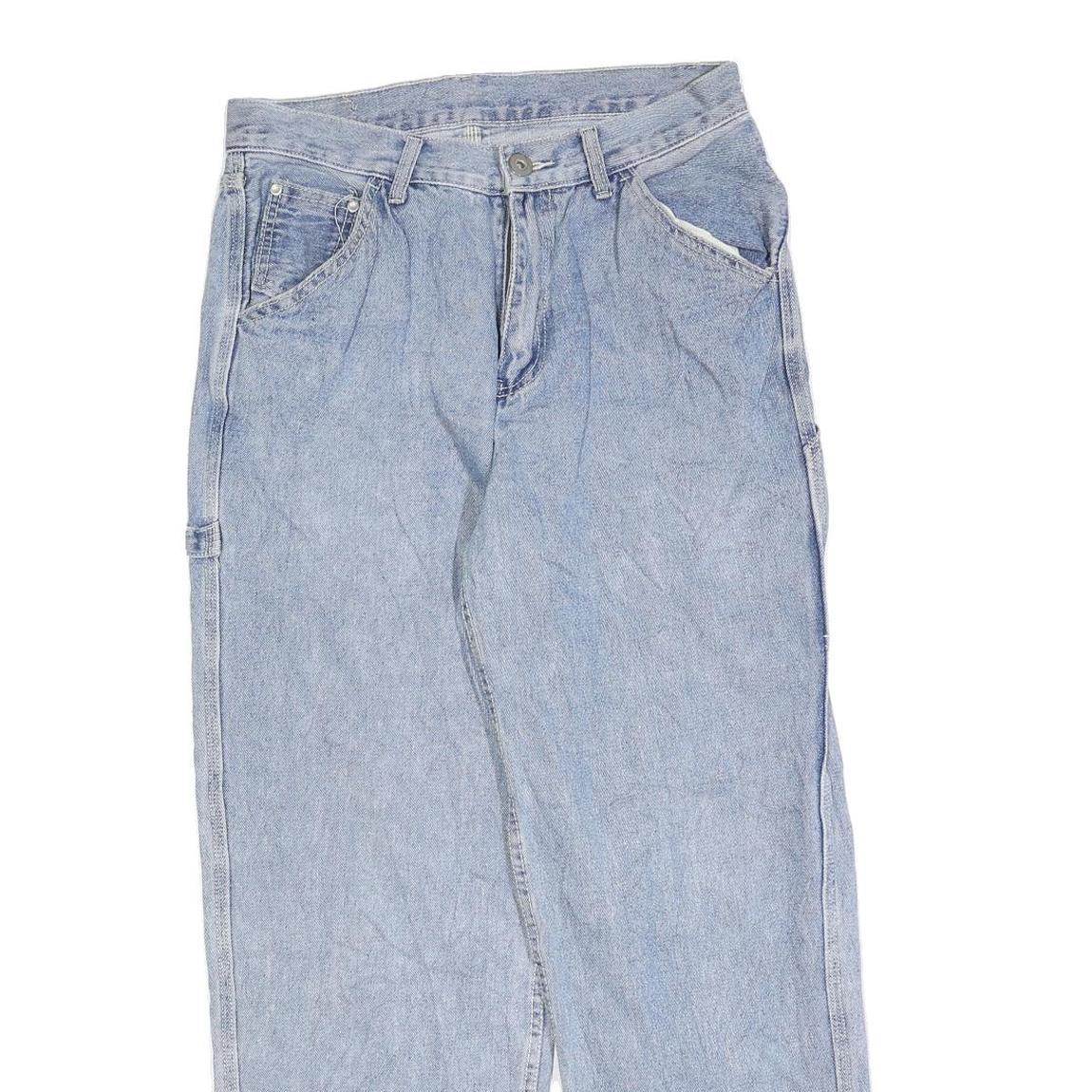 BLACK ICON Mens Jeans Blue Relaxed Straight Denim Light W30 L30 Casual Workwear