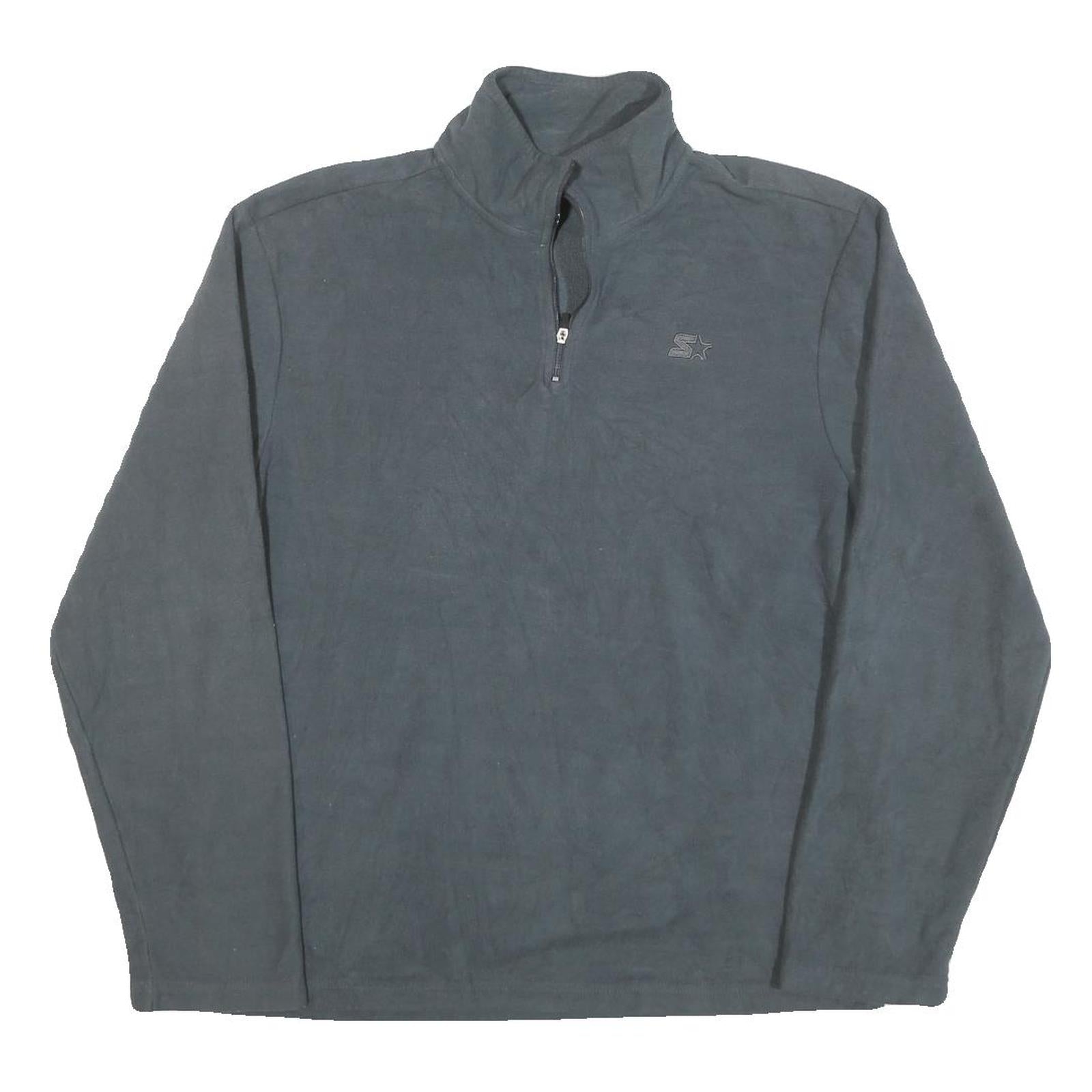 STARTER Mens Grey Plain Pullover High Neck Basic Knit Jumper S Casual Warm