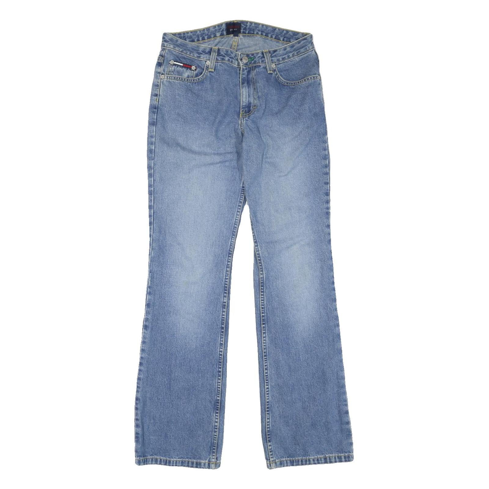 TOMMY HILFIGER Womens Regular Fit Blue Denim Jeans W30 L32 Classic Zip Pockets