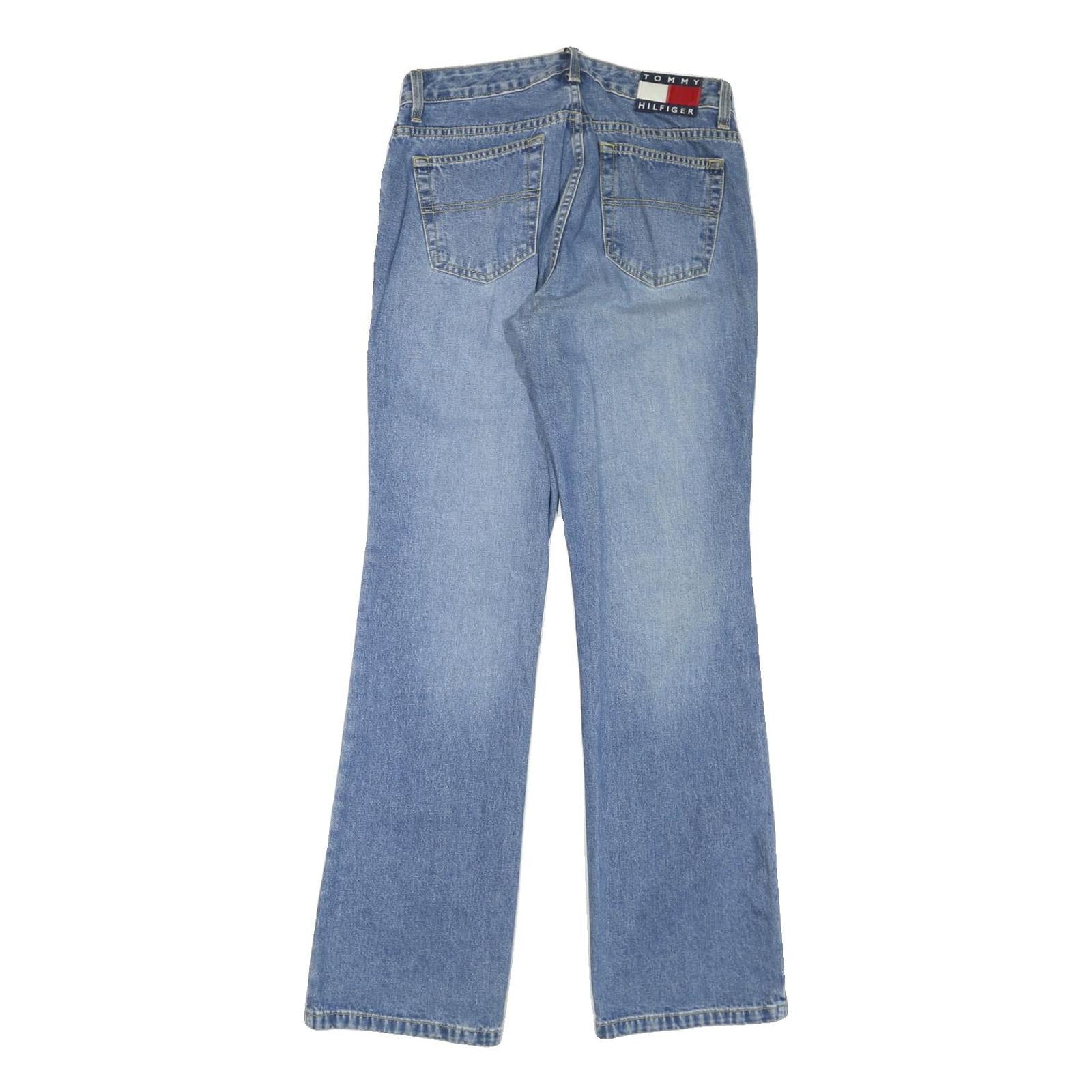 TOMMY HILFIGER Womens Regular Fit Blue Denim Jeans W30 L32 Classic Zip Pockets