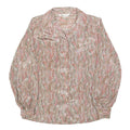 MARULINNE Womens Pink Beige Printed Blouse Long Sleeve Point Collar M