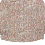 MARULINNE Womens Pink Beige Printed Blouse Long Sleeve Point Collar M