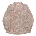 MARULINNE Womens Pink Beige Printed Blouse Long Sleeve Point Collar M