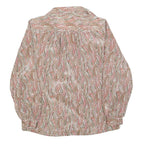 MARULINNE Womens Pink Beige Printed Blouse Long Sleeve Point Collar M