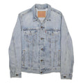 LEVI'S Mens Blue Cotton Denim Jacket S Button Front Classic Plain Casual
