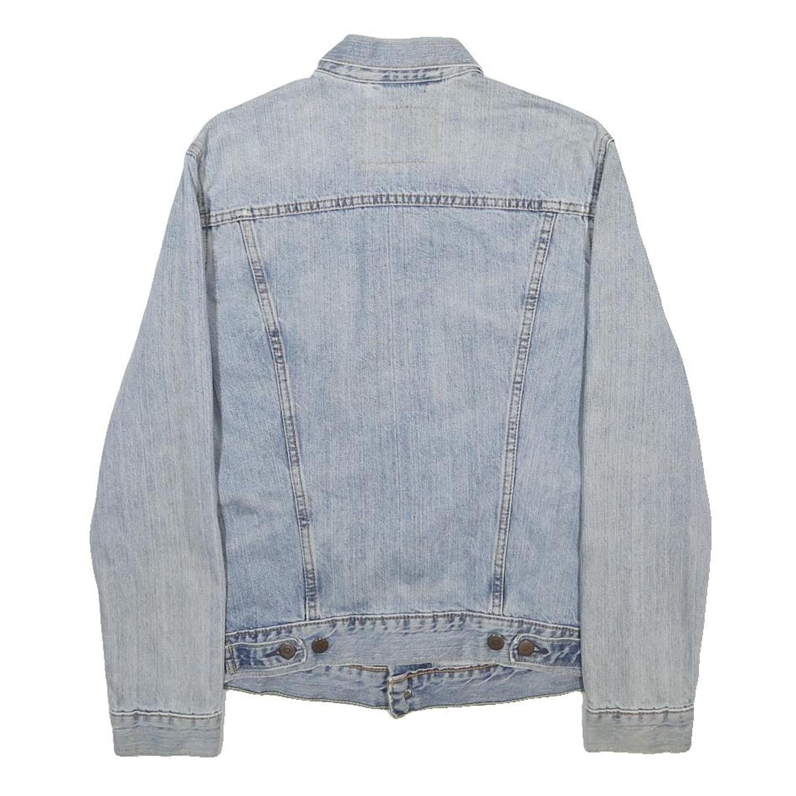 LEVI'S Mens Blue Cotton Denim Jacket S Button Front Classic Plain Casual
