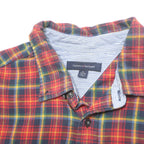 TOMMY HILFIGER Mens Red Green Check Shirt XL Classic Fit Casual Long Sleeve