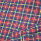 TOMMY HILFIGER Mens Red Green Check Shirt XL Classic Fit Casual Long Sleeve