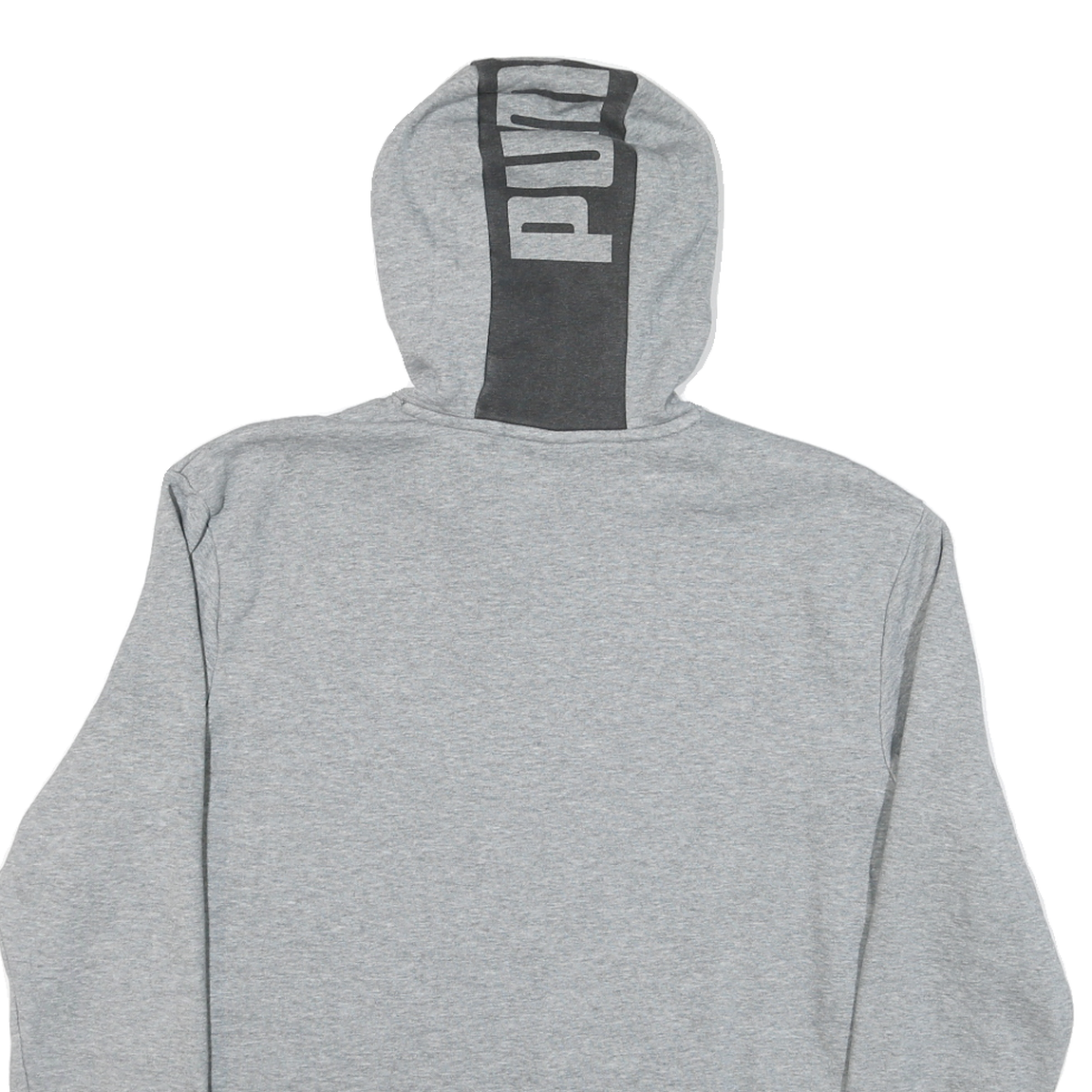 PUMA Mens Grey Cotton Blend Pullover Hoodie M Logo Print