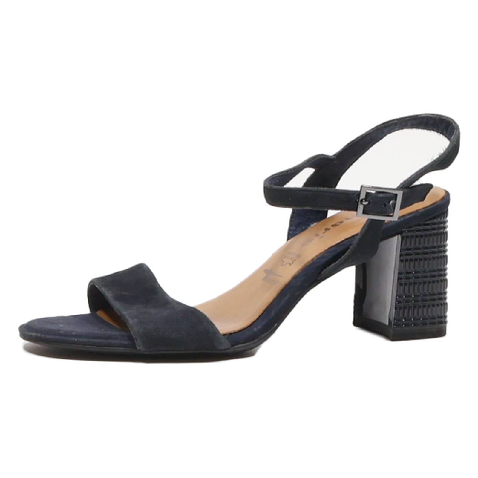TAMARIS Strappy Heels Blue Leather Womens UK 6