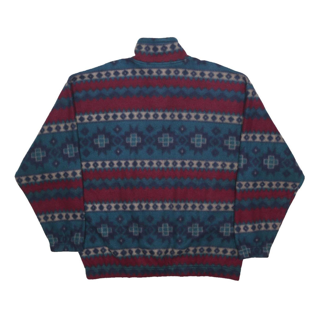 BUGLE BOY Mens Navy & Maroon Patterned Pullover Jumper M Vintage Winterwear