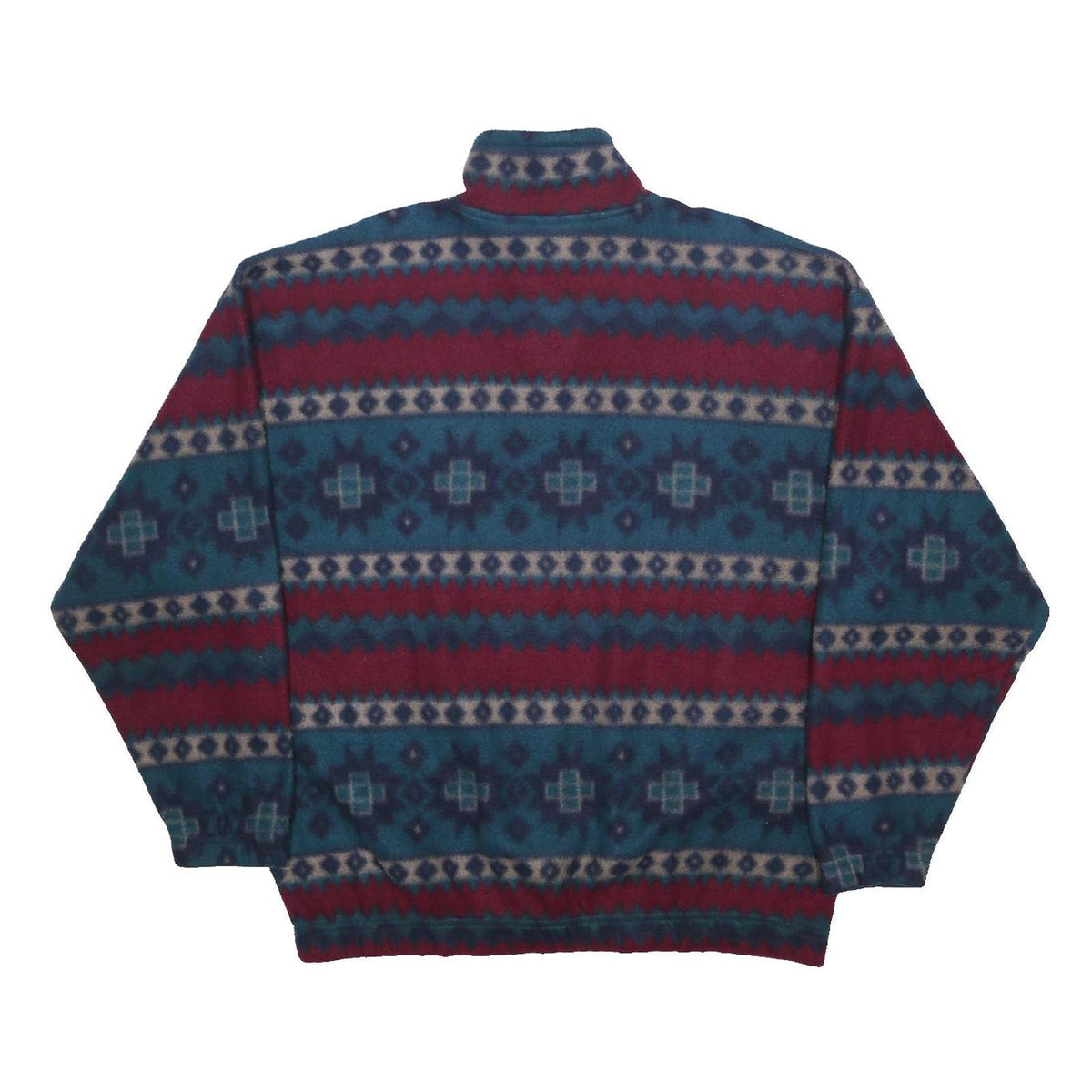 BUGLE BOY Mens Navy & Maroon Patterned Pullover Jumper M Vintage Winterwear