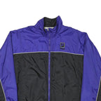 FILA Mens Purple & Black Polyester Blend Track Jacket XL Zip Plain Sportswear