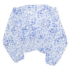 H&M Womens Printed Blouse Blue Long Sleeve Floral M