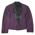 Mens Purple & Black Satin Collar Button Jacket M Polyester Blend Tailored Formal