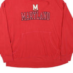 CHAMPION Mens Red Maryland Hoodie 2XL Cotton Blend Pullover Sweatshirt