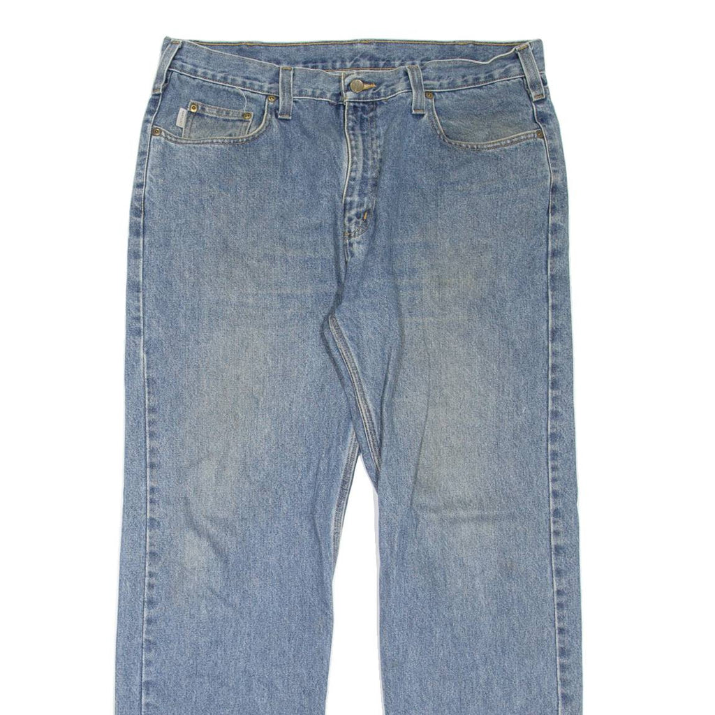 CARHARTT Workwear Mens Jeans Blue Regular Straight Stone Wash W36 L31