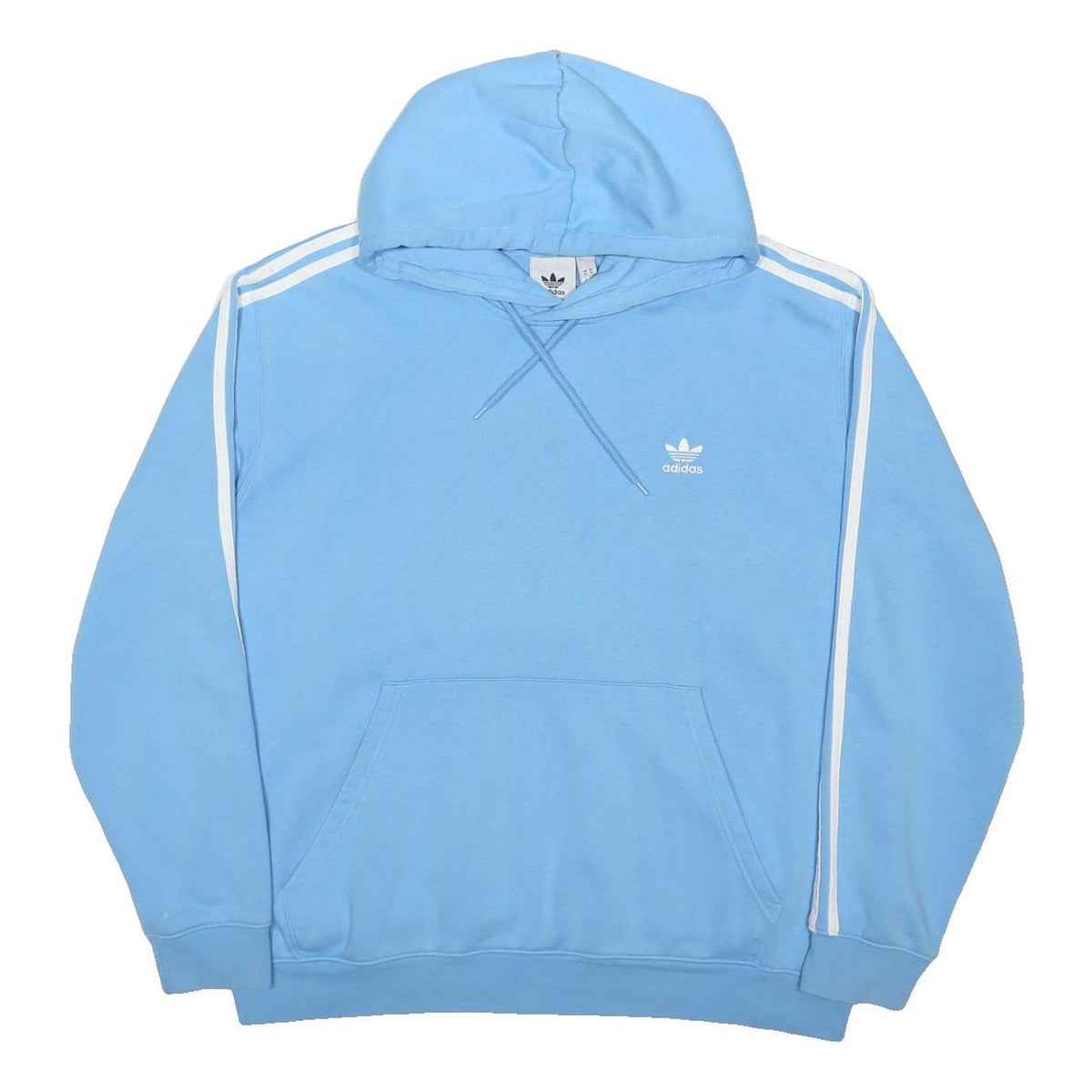 ADIDAS ORIGINALS Mens Blue Pullover Hoodie XL Three Stripe Classic