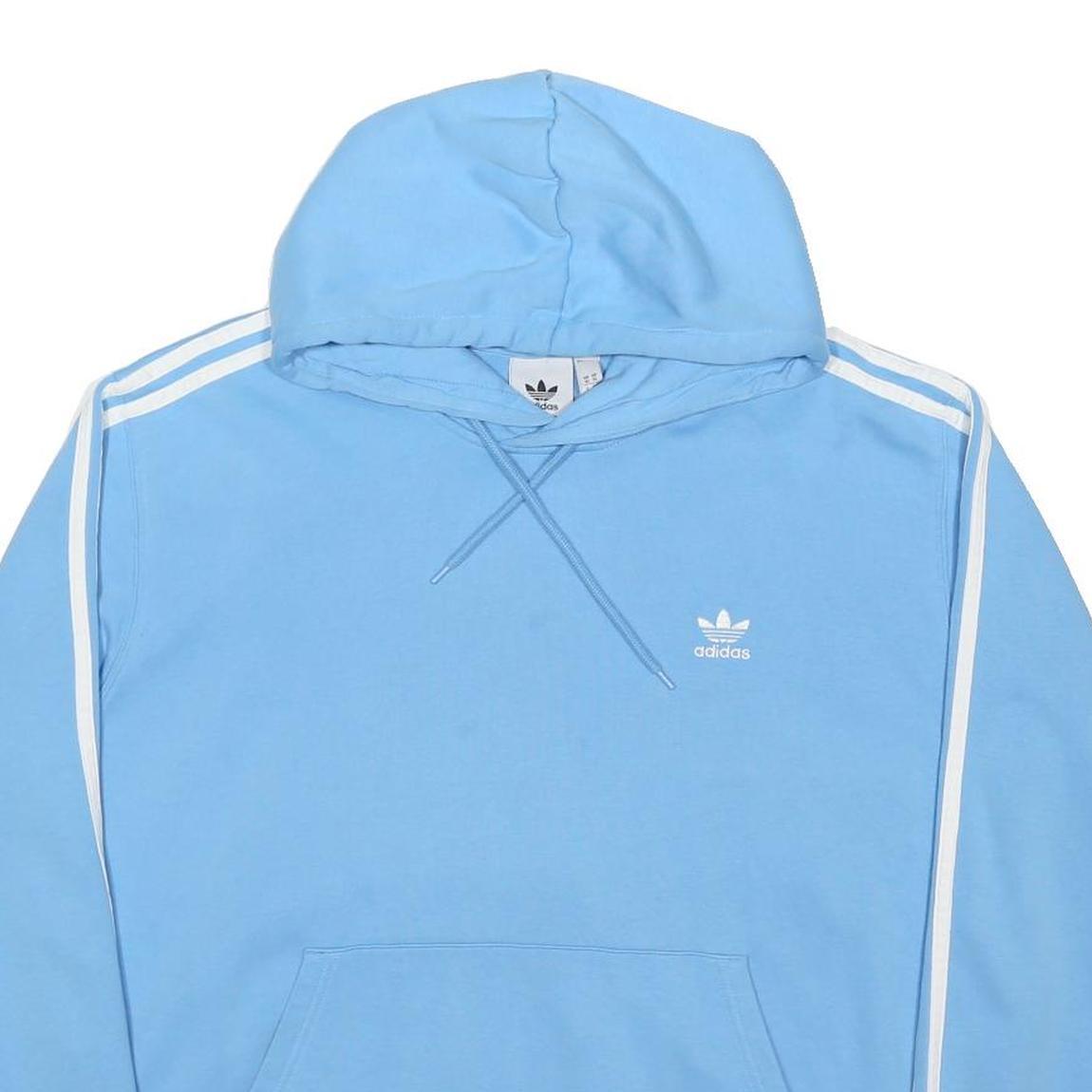 ADIDAS ORIGINALS Mens Blue Pullover Hoodie XL Three Stripe Classic