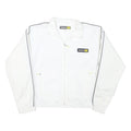 REEBOK Womens White Zip Jacket M Polyester Blend Plain Lightweight Sportswear