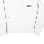 REEBOK Womens White Zip Jacket M Polyester Blend Plain Lightweight Sportswear