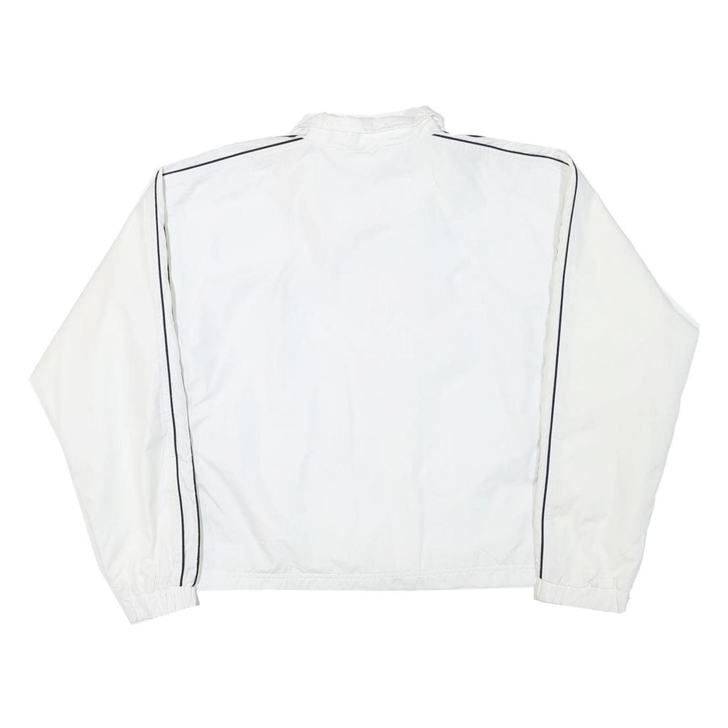 REEBOK Womens White Zip Jacket M Polyester Blend Plain Lightweight Sportswear