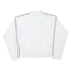 REEBOK Womens White Zip Jacket M Polyester Blend Plain Lightweight Sportswear