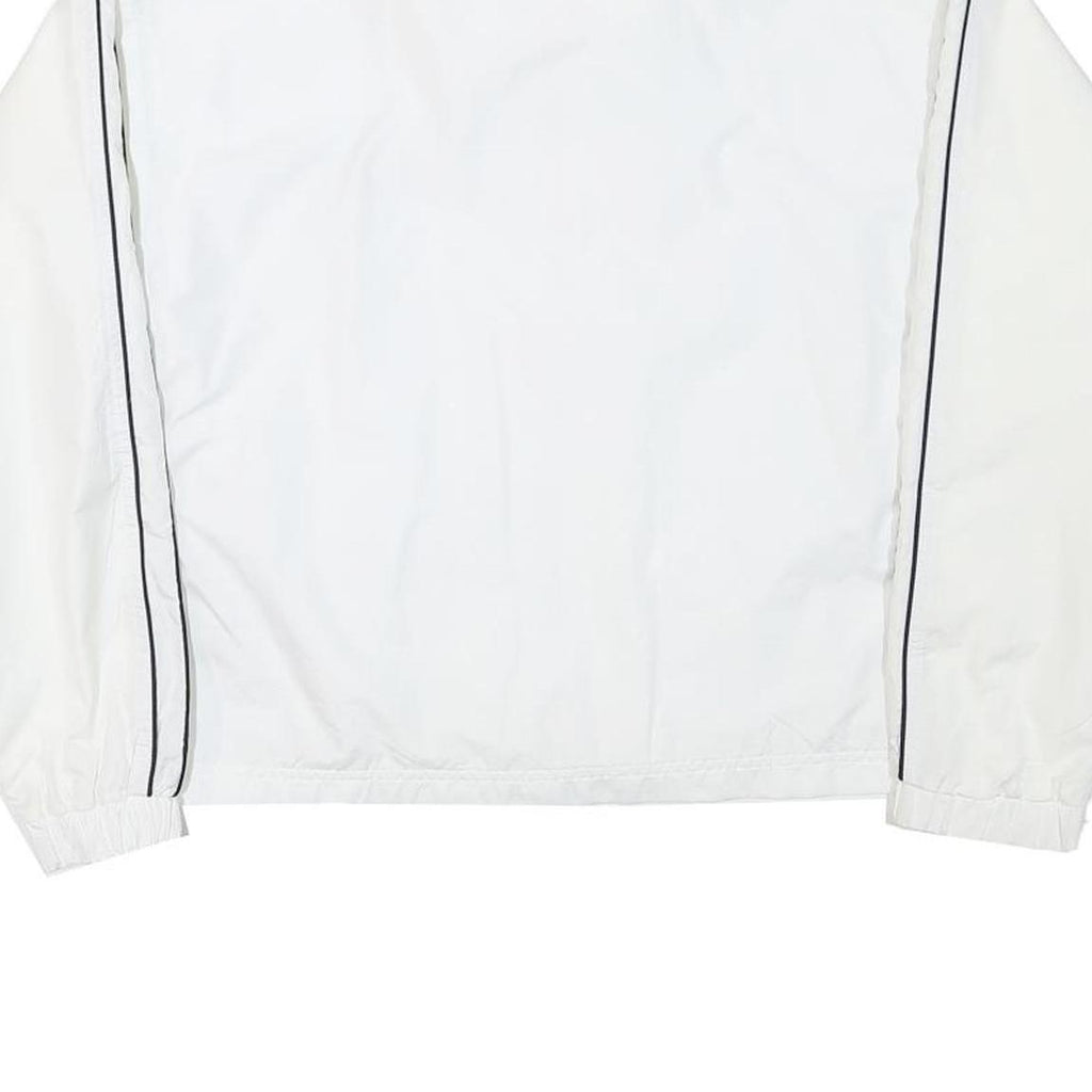 REEBOK Womens White Zip Jacket M Polyester Blend Plain Lightweight Sportswear