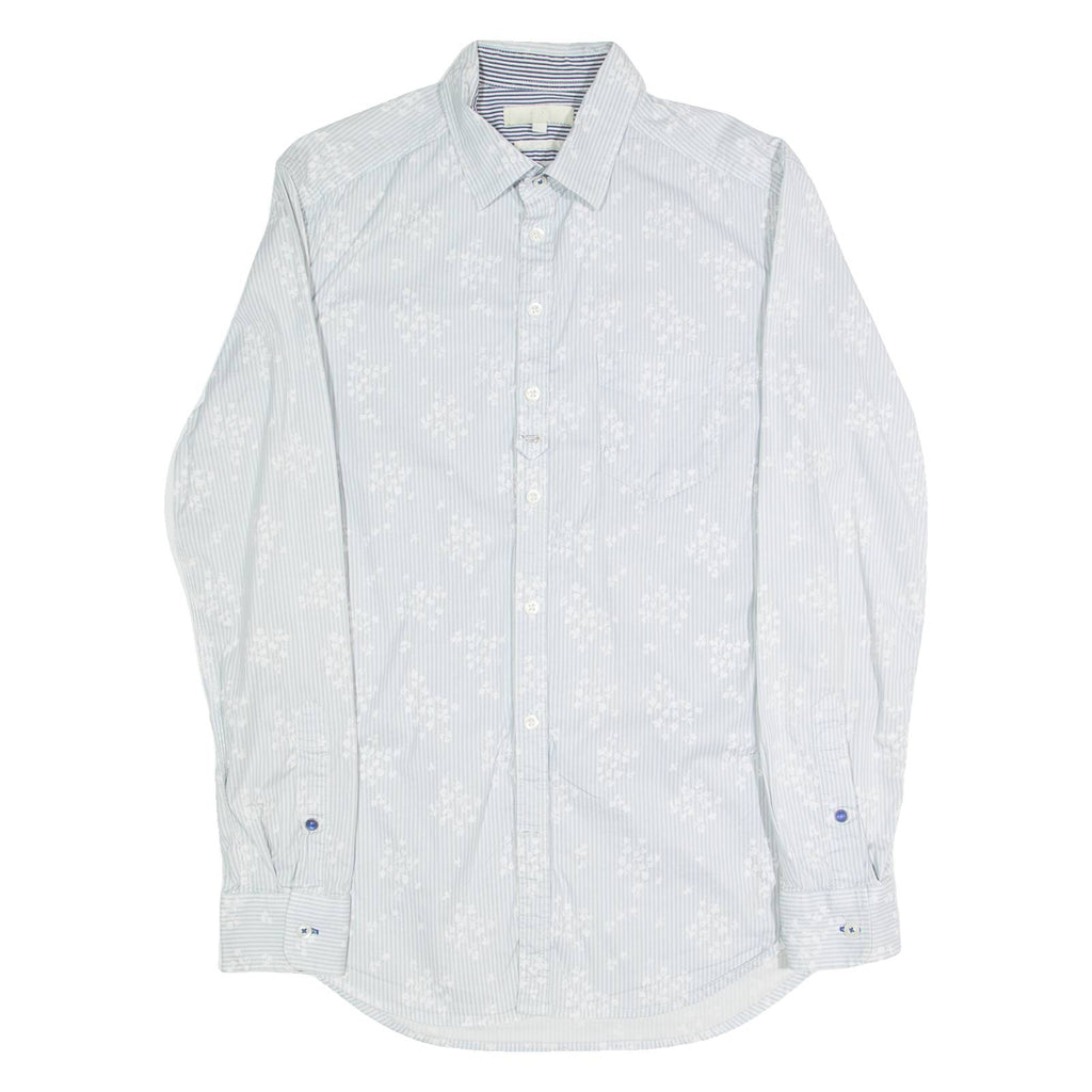 DIESEL Slim Fit Mens Shirt Blue Floral Long Sleeve S