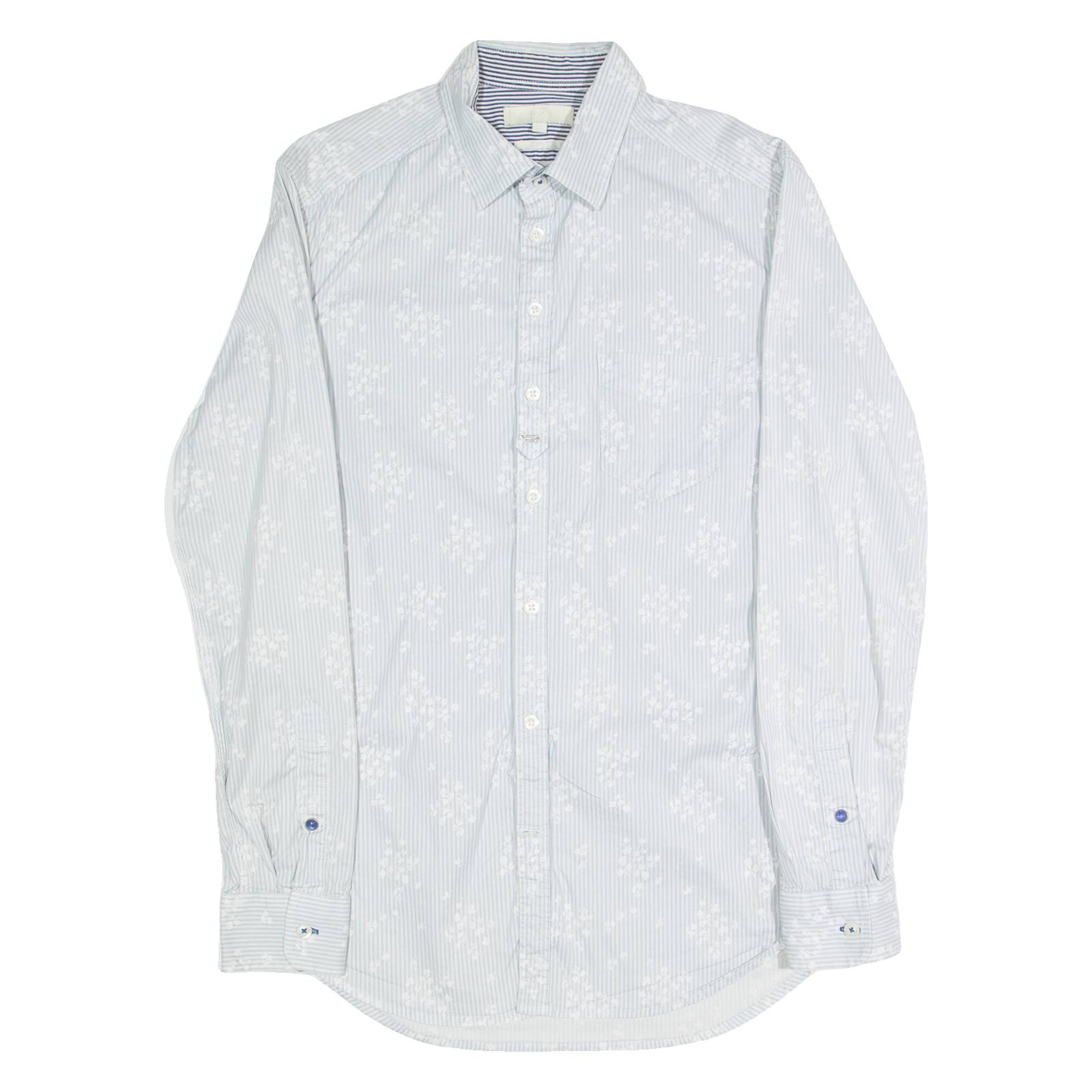 DIESEL Slim Fit Mens Shirt Blue Floral Long Sleeve S