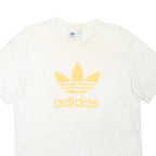 ADIDAS ORIGINALS Mens White & Yellow Logo Classic T-Shirt M Short Sleeve Crew